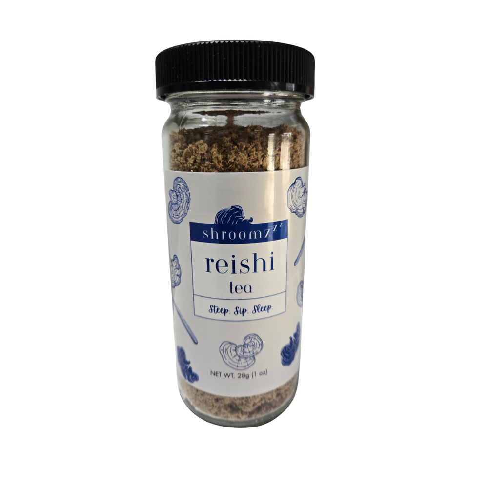 Shroomzzz Pure Reishi Mushroom Tea – 1 oz Loose Reishi functional mushroom beverage by MidAm Mushrooms
